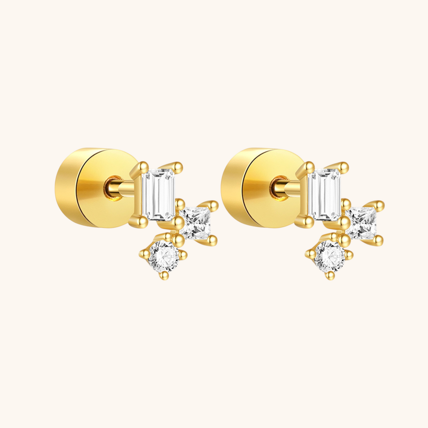 Multi-Stone Zirconia Stud Earrings