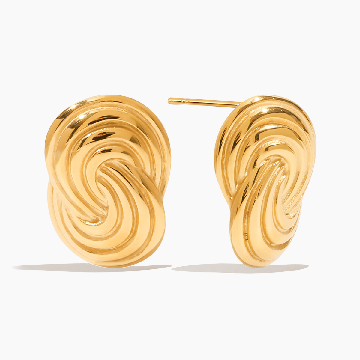Golden Swirl Sculptural Studs