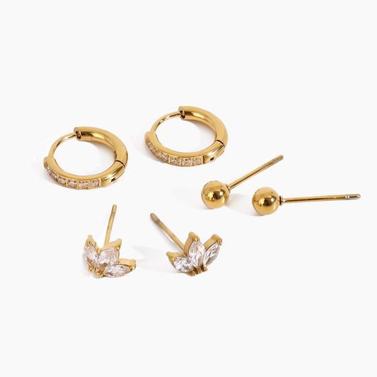Golden Bloom Earring Set