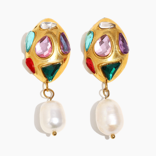 Byzantine Dreams Gemstone & Pearl Earrings