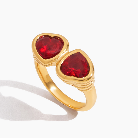 Twin Flame Heart Ring