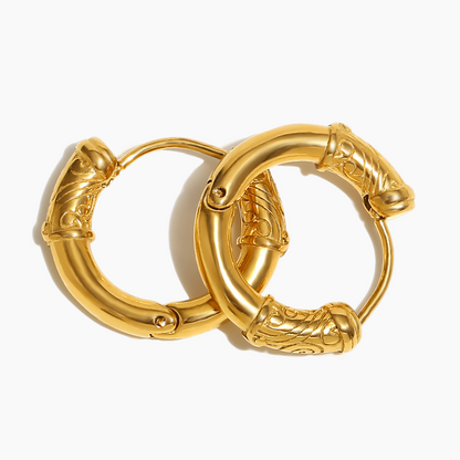 Baroque Swirl Hoop Earrings