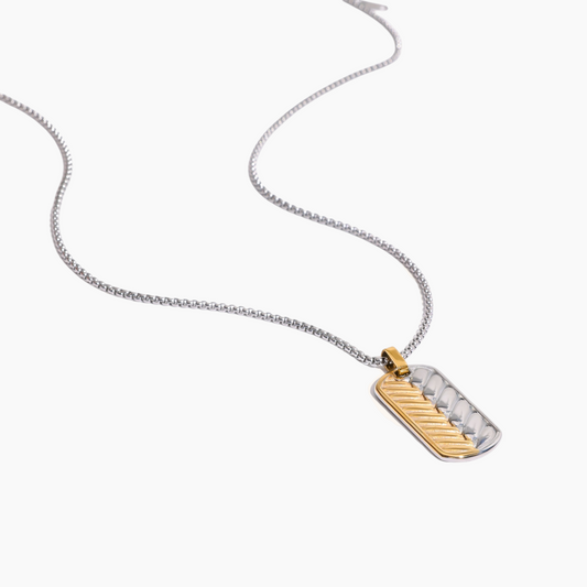 Bi-Tone Ripple Tag Necklace
