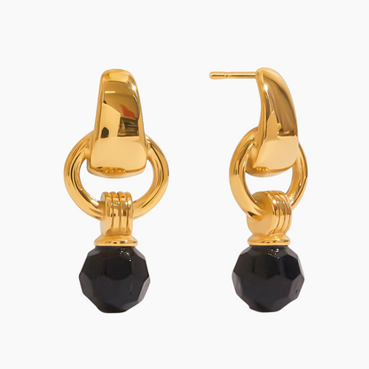 Noir Orbit Drop Earrings