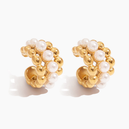 Aurora Bubble Pearl Hoops
