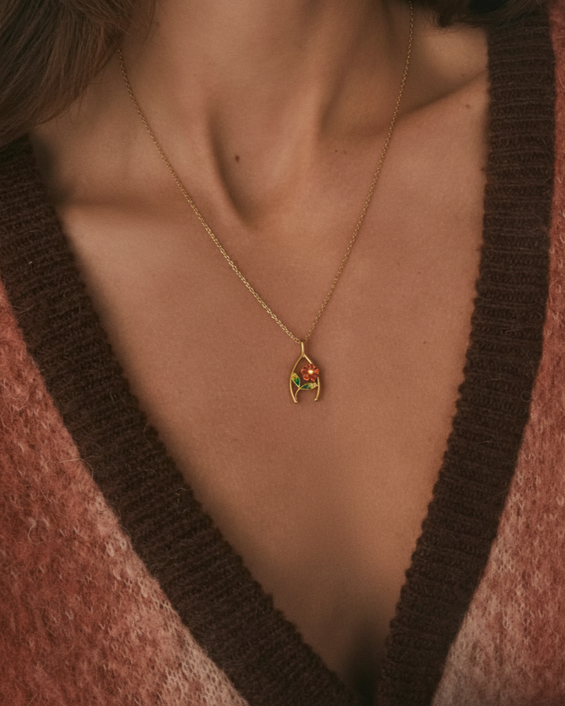 Blooming Wishbone Necklace
