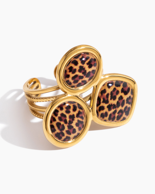 Wild Aura Leopard Print Ring