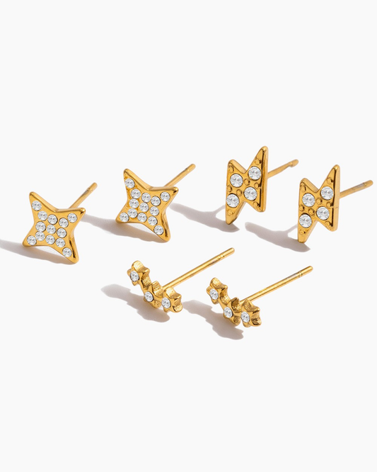 Starlight Spark Trio Stud Earrings