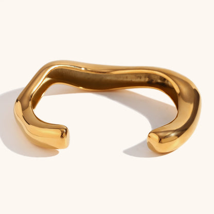 Sculpted Wave Cuff Bracelet