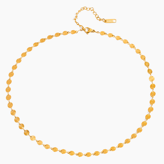 Golden Gleam Disc Necklace