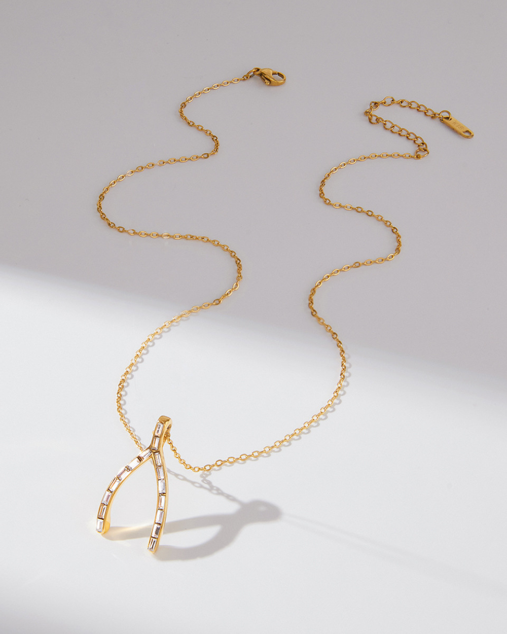 Crystal Wishbone Necklace