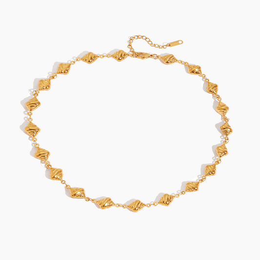 Golden Brioche Bead Necklace