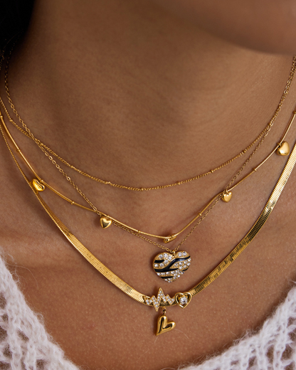 Zebra Heart Crystal Necklace