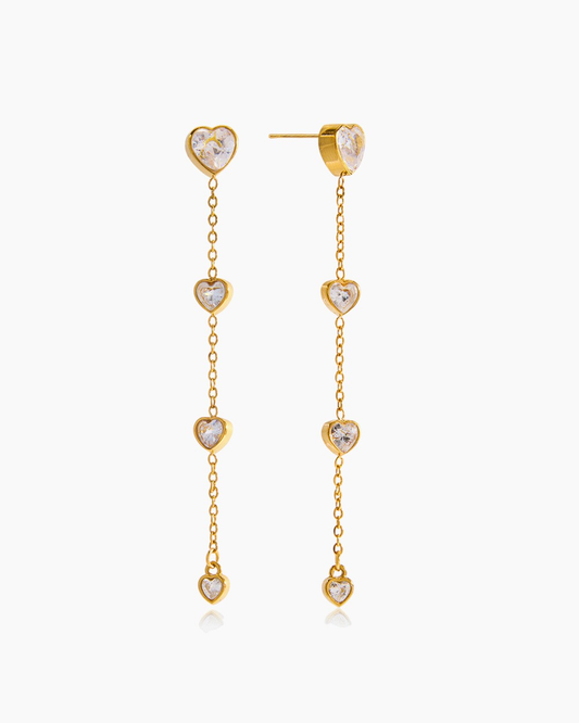 Dangle Crystal Drop Earrings – Heart