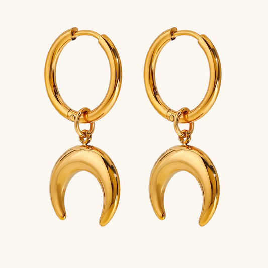 Moonlit Crescent Hoops