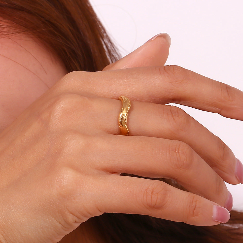 Molten Texture Stacking Ring