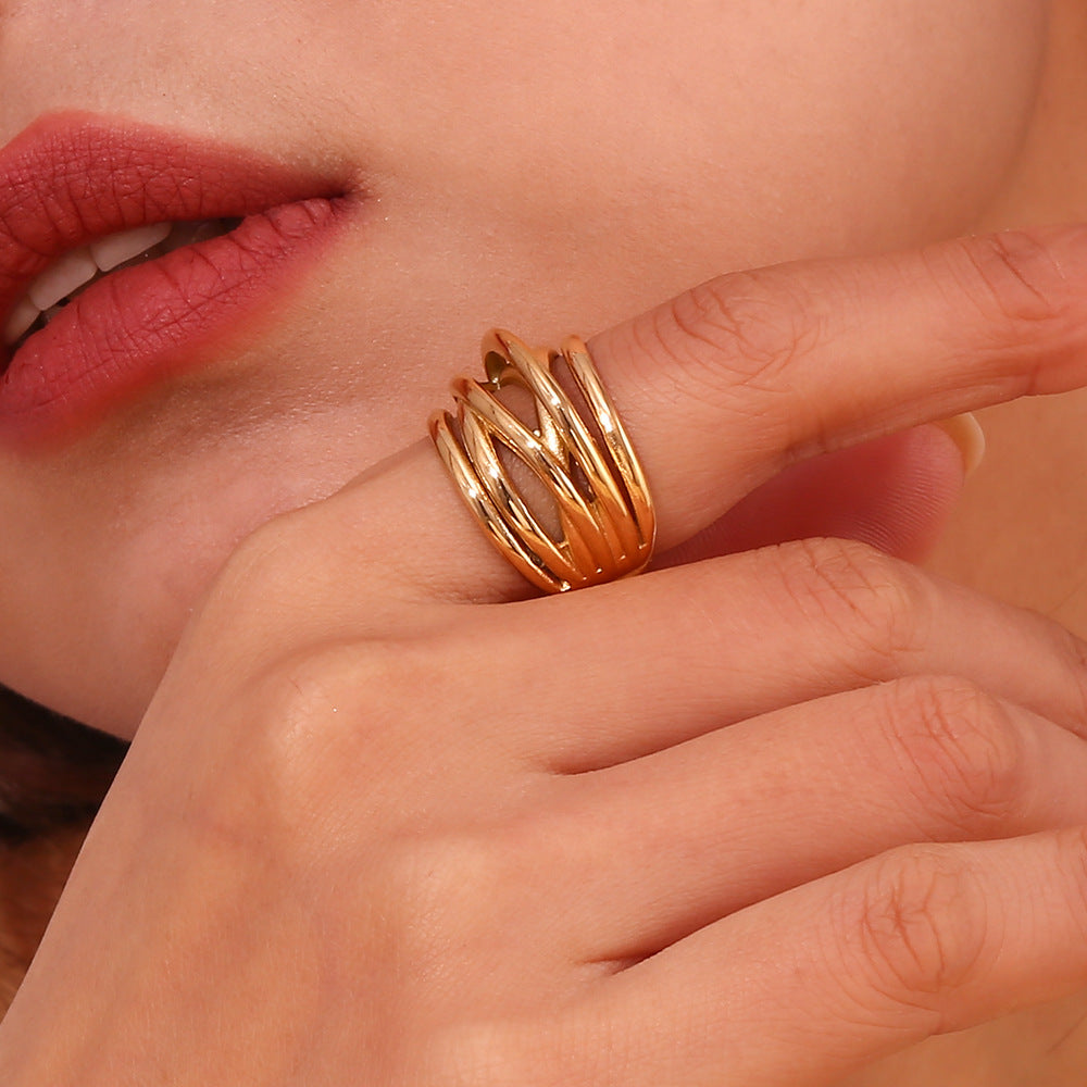 Twisted Wave Statement Ring