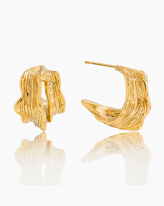 Molten Flow Hoop Earrings