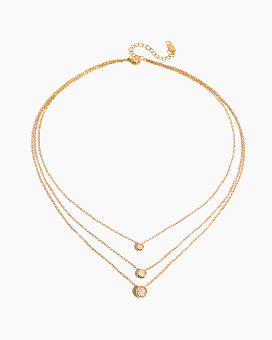 Minimalist Triple Pendant Necklace