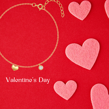 Heart & Zirconia Bracelet - Minimalist Charm