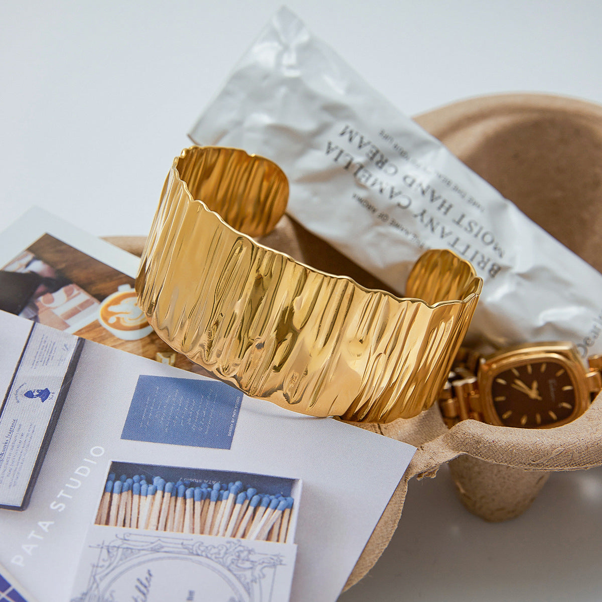 Ridge Gleam Cuff Bracelet