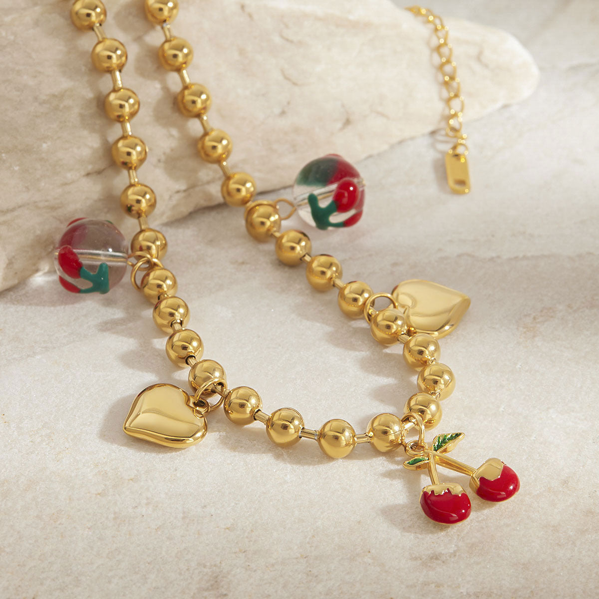Cherry Bloom Heart Necklace