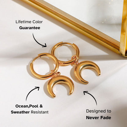 Moonlit Crescent Hoops