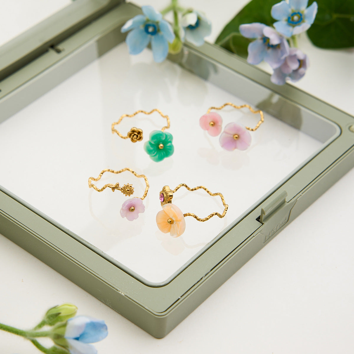 Duo Blossom Adjustable Ring