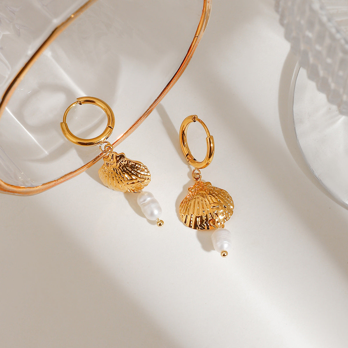 Ocean Muse Shell & Pearl Earrings