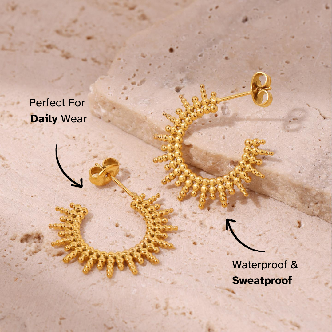 Sunburst Hoop Earrings