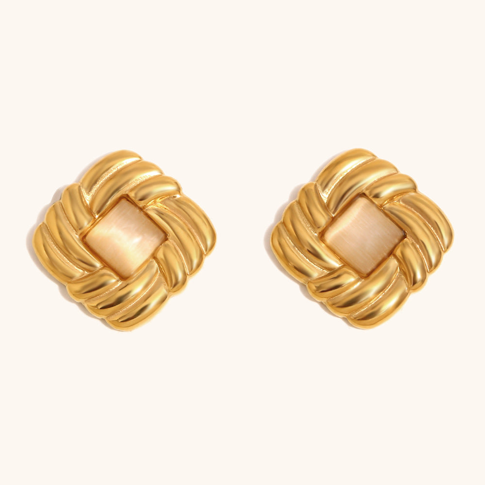 Vintage Woven Square Earrings