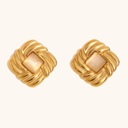 Vintage Woven Square Earrings