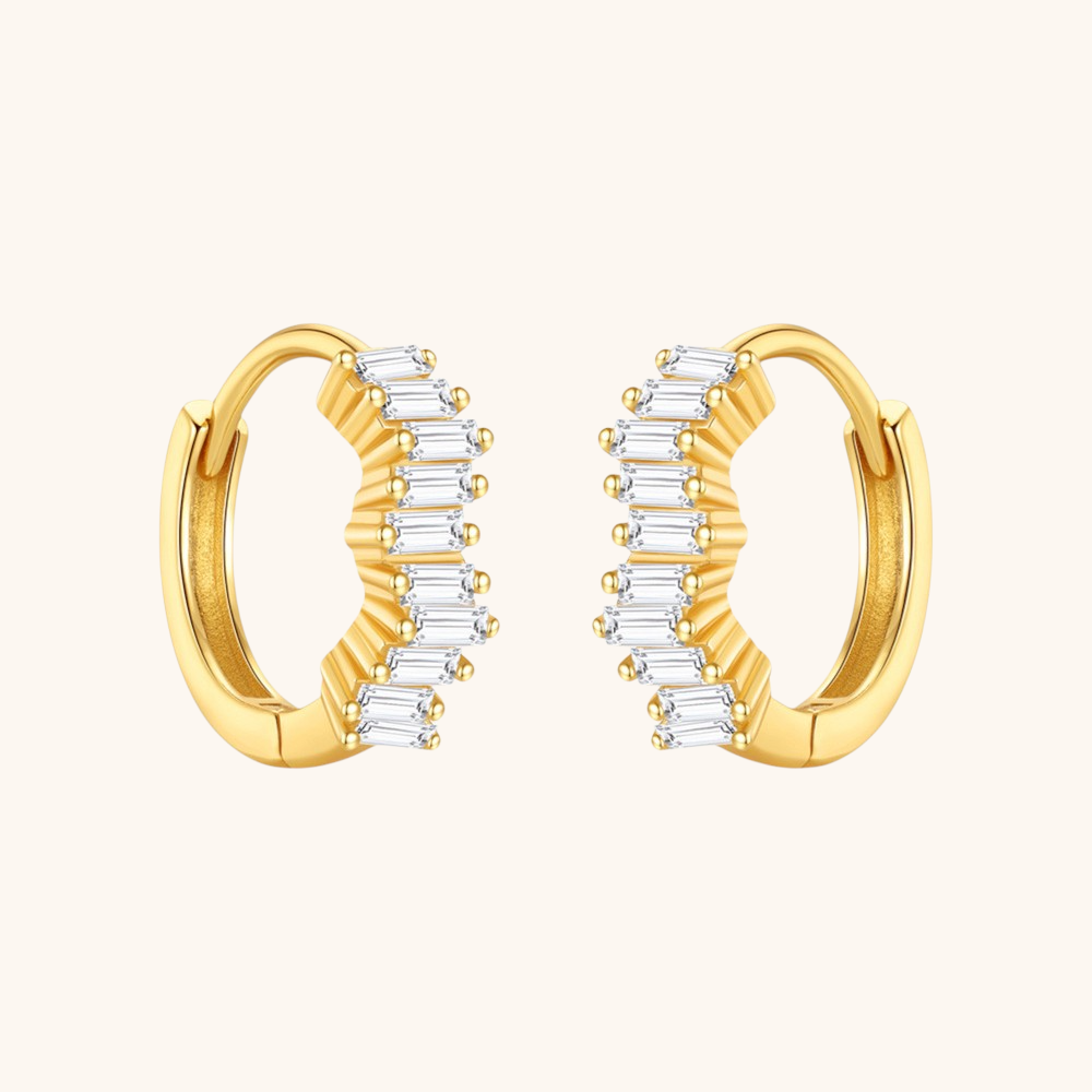 Zirconia Baguette Hoops