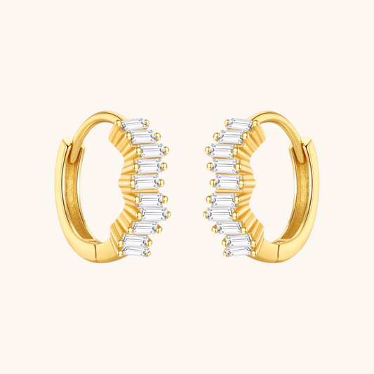 Zirconia Baguette Hoops