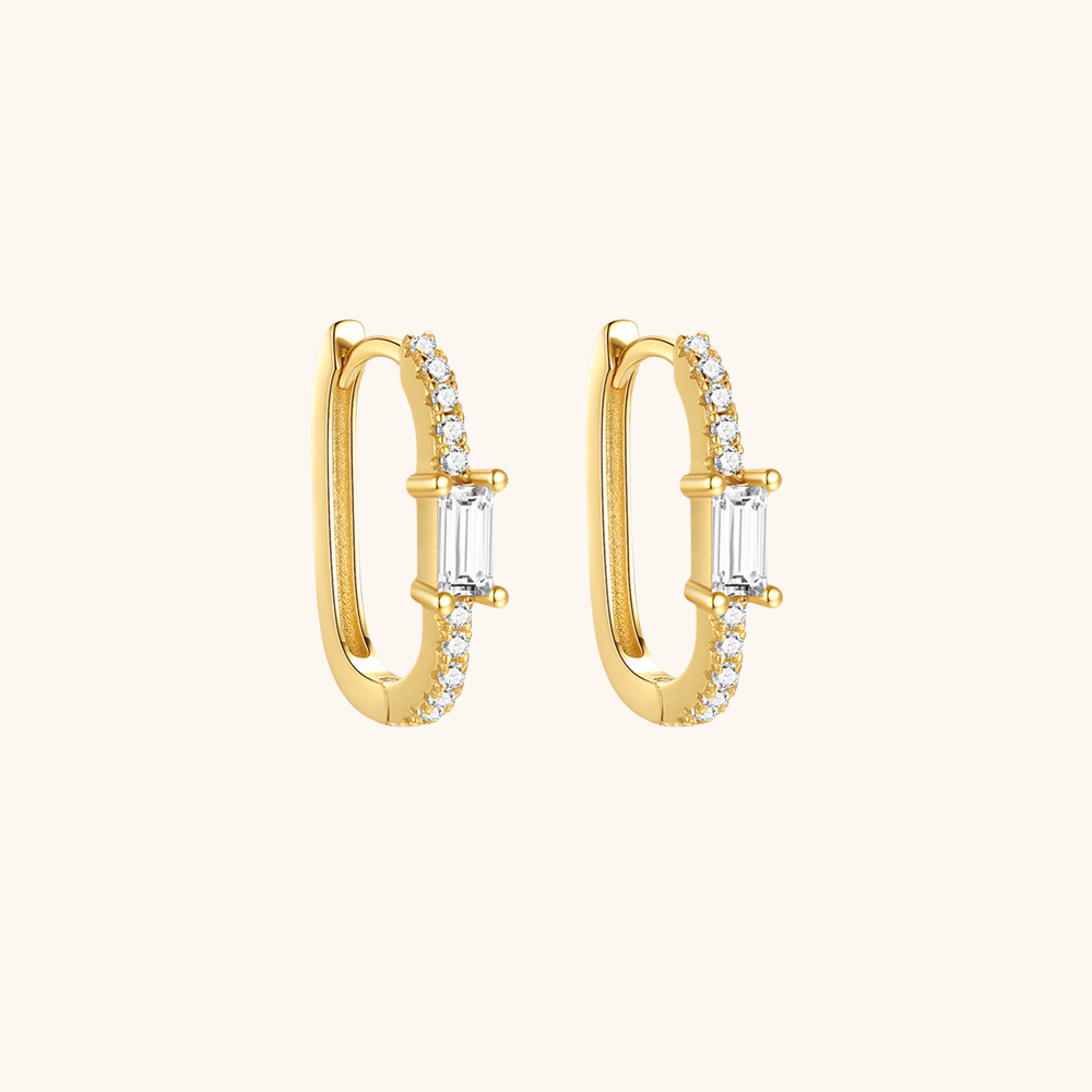 Baguette Huggie Hoop Earrings
