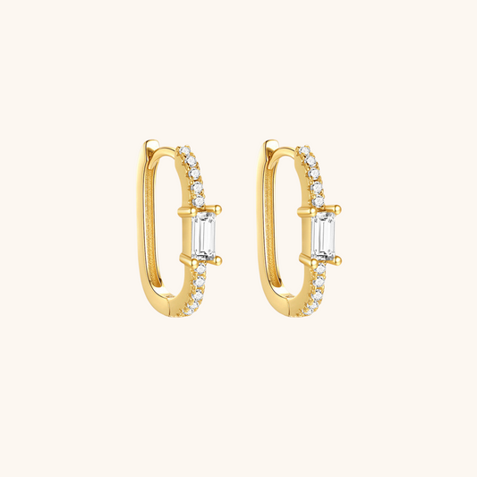 Baguette Huggie Hoop Earrings