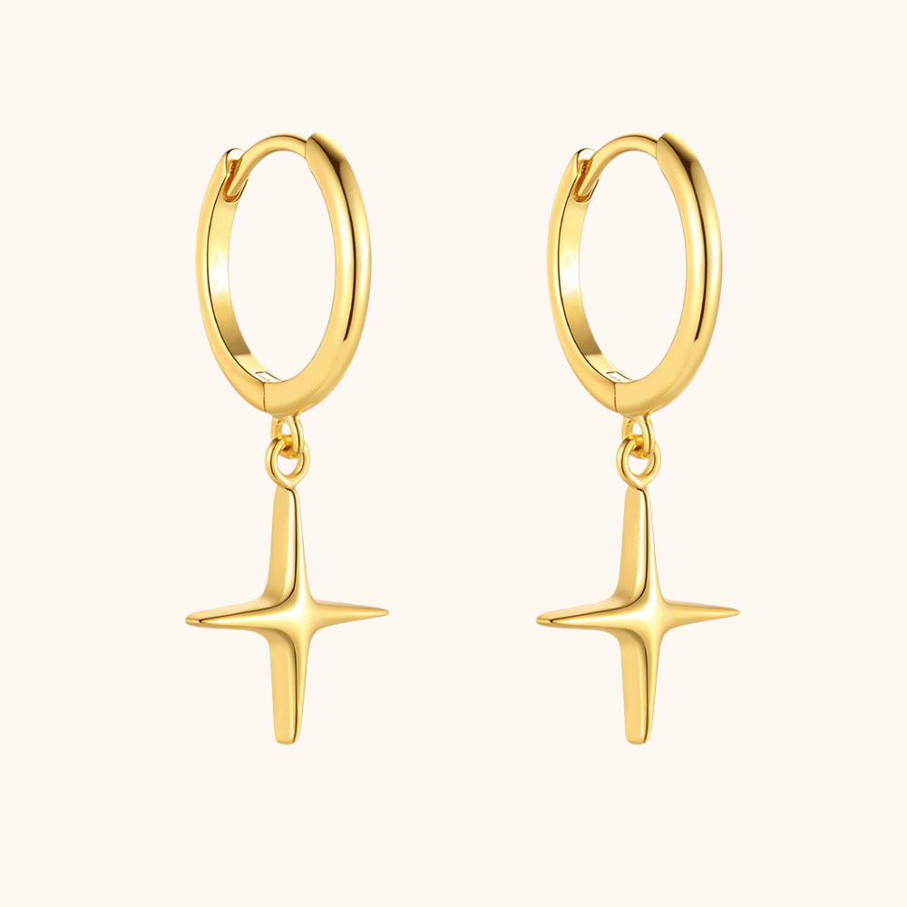 Boucles d'oreilles créoles en argent sterling 925 avec croix