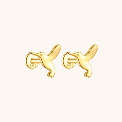 Hummingbird-Shaped Stud Earrings