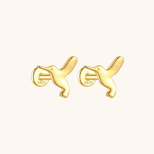 Hummingbird-Shaped Stud Earrings