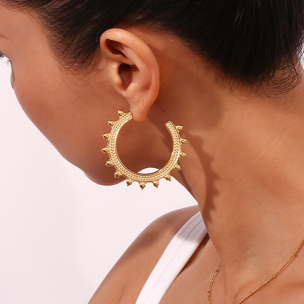 Bohemian Crescent Hoop Earrings