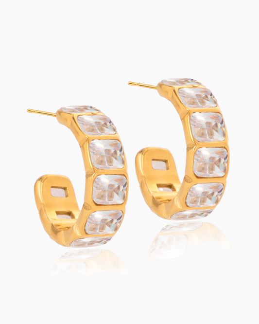Crystal Prism Hoop Earrings