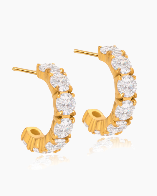 Crystal Glow Hoop Earrings