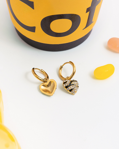Zebra Heart Hoop Earrings