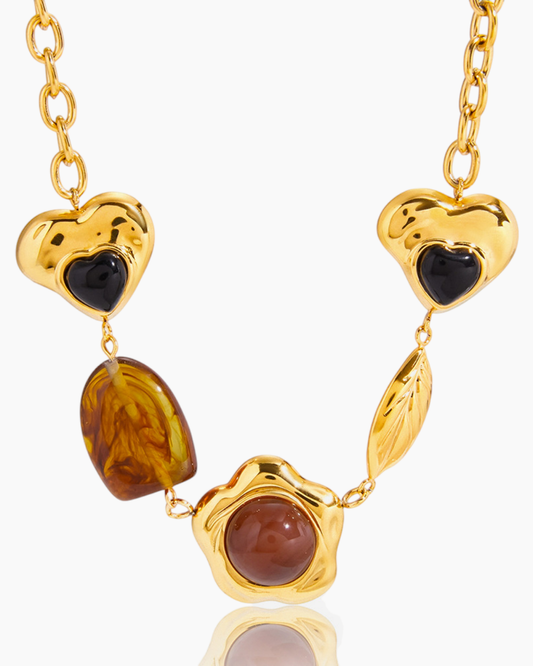 Golden Muse Gemstone Necklace