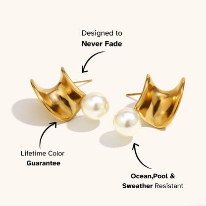 Sculpted Pearl Flow Earrings