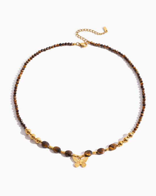 Golden Butterfly Bead Necklace