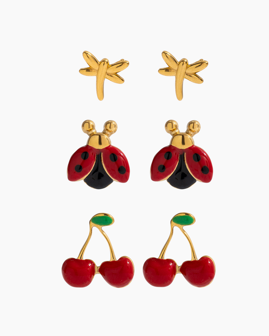Nature’s Whimsy Trio Stud Earrings