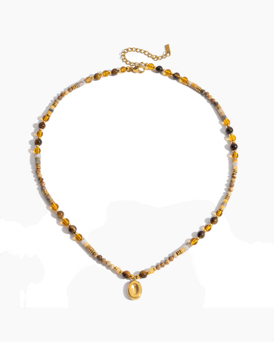 Amber Glow Beaded Necklace