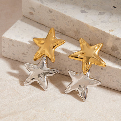 Starry Ocean Dual-Tone Earrings