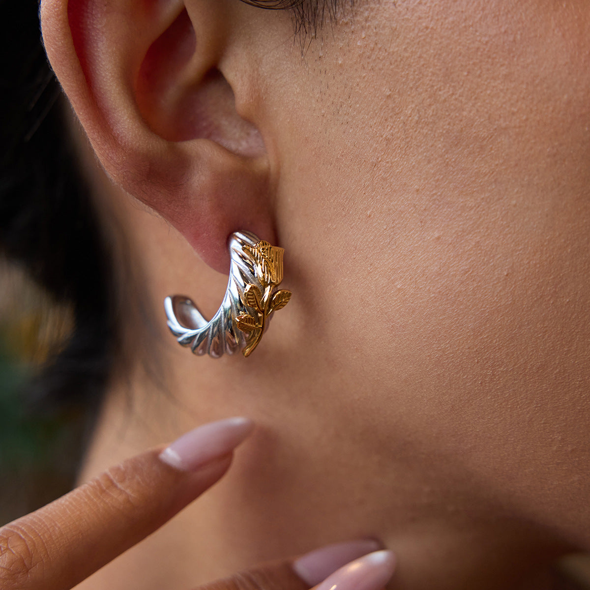 Rose Relic Ear Hoops